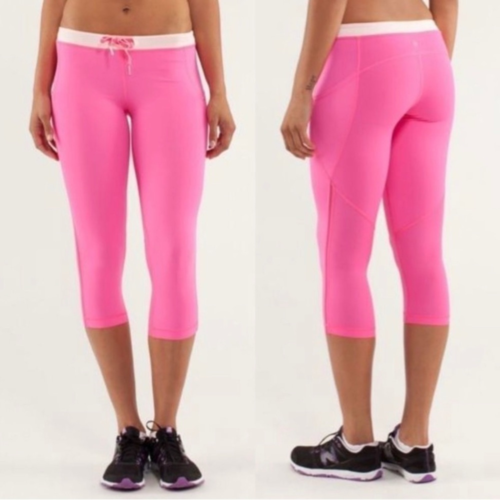 Lululemon Pinkelicious Beach Runner Crop Leggings